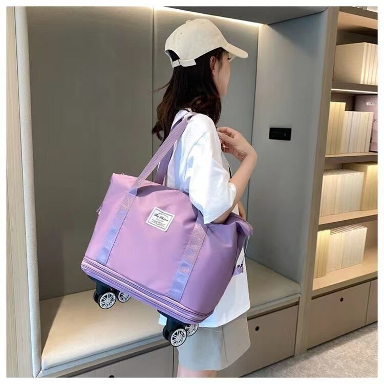 卸売 拡張可能 折りたたみ デュフェル バッグ 防水 乾燥 湿った バッグ オーガナイザー 週末 旅行 荷物 バッグ 輪付き