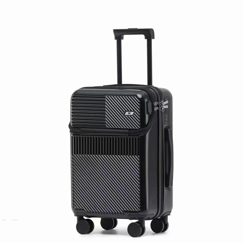 車輪 フロントオープン バッグ 20/24 車輪付き スーツケース ラップトップ バッグ 旅行電話 USB充電器
