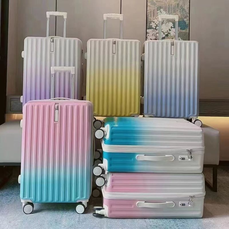 ホットセール 卸売 グラデント カラー ABS+PC スーツケース 荷物セット 引換車 トロリ スーツケース カラフル 荷物 トラベ