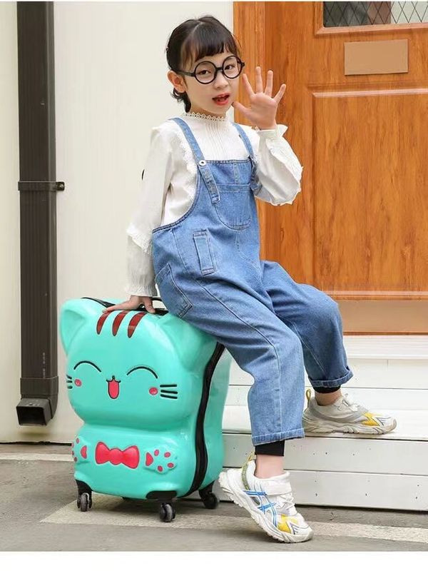 新しい 男の子と女の子 丸い荷物 子供のトランクケース カラー漫画 可愛い子供のお荷物