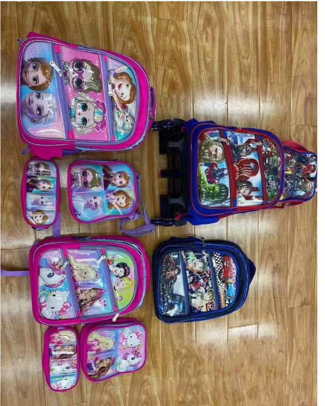 新品 卸売 3 枚組 バックパック 小学生 2-3-5年生 カートン革バッグ