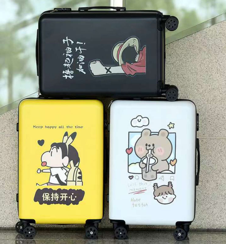 4ホイール カスタムロゴ DIY クリエイティブプリント トラベルバッグ スピナー キャビン ABS PC トロッリー カスタムロゴ スーツケース