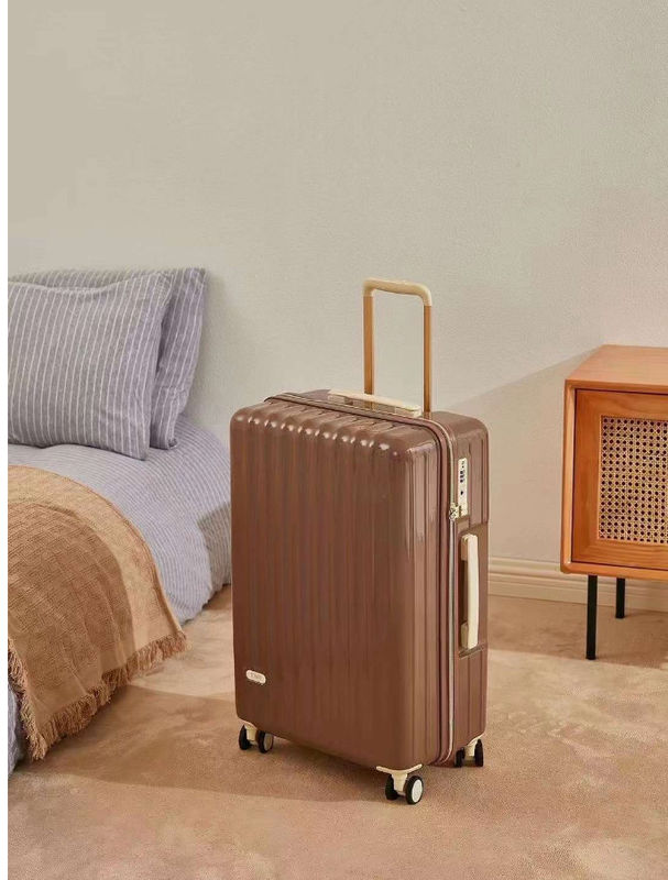 ローズゴールド 可愛いトランク 女の子向け 旅行 荷物 バッグ ビジネス 大型 チェック 完全に折りたたむ 鍵付き スーツケース