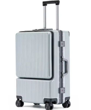フロント カバー サイド オープン トロリ 荷物 ビジネス 乗車 ケース USB 充電 静音 ユニバーサル ホイール